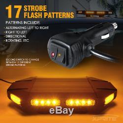 Xprite 18 LED Work Lamp Strip for Jeep Tow Truck Rooftop Strobe Light Bar Amber