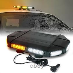 Xprite 18inch Car Rooftop 40 LED Strobe Light Bar Emergency Warning White Amber