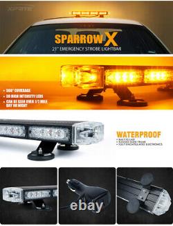 Xprite 21 LED Rooftop Strobe Light Bar Traffic Advisor YellowithAmber Heavy Duty