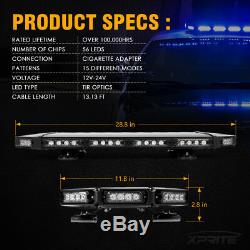 Xprite 27 Heavy Duty Low Profile LED Emergency Rooftop Strobe Light Bar Blue
