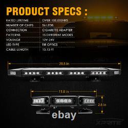 Xprite 27 Inch Amber LED Strobe Light Bar Stealth Heavy Duty Emergency Warning
