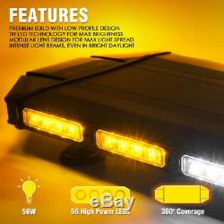 Xprite 27 LED Traffic Warning Strobe Light Bar Amber White for Tow Truck Jeep
