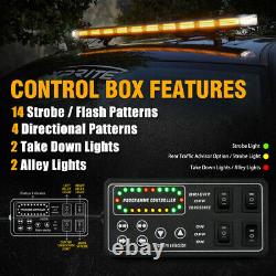 Xprite 48 Amber Traffic Advisor LED Roof Top Emergency Strobe Light Plow Truck