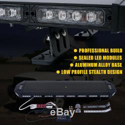 Xprite 48 Black Hawk Amber LED Security Warning Roof Top Strobe Light Bar