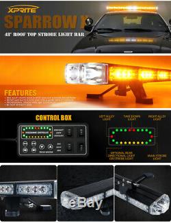 Xprite 48 Inch Rooftop 86 LED Strobe Light Bar Emergency Warning Amber/Yellow