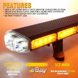 Xprite 48 LED Roof Top Strobe Light Bar Emergency 12V Tow Snow Plow Truck Amber