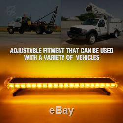 Xprite 48Inch 132 LED Rooftop Strobe Light Bar Amber Roof Warning Yellow Trucks