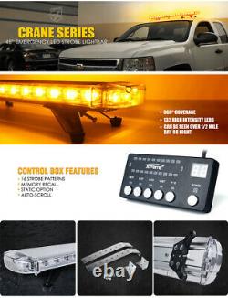 Xprite 48in LED Strobe Light Bar Traffic Advisor 360 Flashing Lamp Control Box