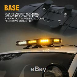 Xprite Black Hawk 18 White Amber LED Law Enforcement RoofTop Strobe Light Bar