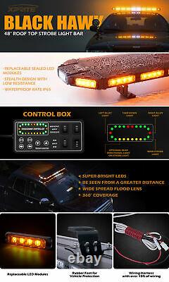 Xprite Hawk 48 Rooftop LED Shrobe Light Emergency Warning Hazard + Control Box