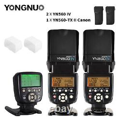 YONGNUO YN560TX II LCD Wireless Flash Controller +2X YN560 IV Flash Kit Fr Canon