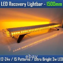 12/24v 5ft Led Beacon Bar Light Amber Recovery Warning Strobe 150cm 1500mm 1,5m