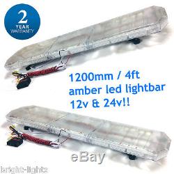1200mm 120cm 48 Led Amber Light Bar Strobe Beacon Recovery Véhicule Clignotant 88w