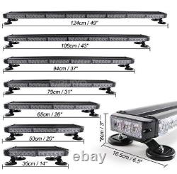 14-49 Barre de lumière clignotante d'avertissement de circulation à LED pour voiture, couleur ambre et blanc