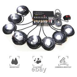 160w 8 Ampoules Led Hid White Hide-a-way Emergency Warning Strobe Light System Kit