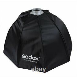 2x Godox 120cm Bowens Mount Softbox + Support Pour Studio Strobe Flash Light