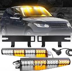 32 Barre lumineuse LED pour pare-soleil de voiture et camion, feu de circulation d'urgence pour pare-brise et tableau de bord 12V 24V