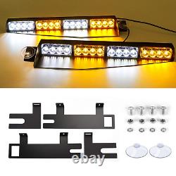 32 Barre lumineuse LED pour pare-soleil de voiture et camion, feu de circulation d'urgence pour pare-brise et tableau de bord 12V 24V