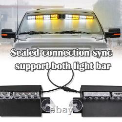 32 Barre lumineuse LED pour pare-soleil de voiture et camion, feu de circulation d'urgence pour pare-brise et tableau de bord 12V 24V