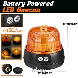 4PCS Lumière d'avertissement d'urgence magnétique alimentée par batterie 16LED Strobe Beacon