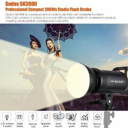 900W 3x Godox SK300II 300w Tête de flash stroboscopique de studio + boîte à lumière douce F Nikon Photo