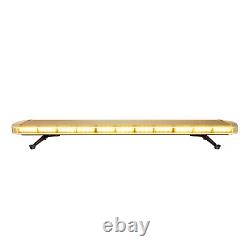 96 LED Ambre Barre de lumière stroboscopique de récupération Feu clignotant Lumière de balise Voiture 1310mm 12-24V