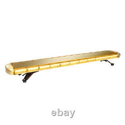 96 LED Ambre Barre de lumière stroboscopique de récupération Feu clignotant Lumière de balise Voiture 1310mm 12-24V