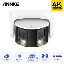 ANNKE 8MP 4K Caméra de sécurité CCTV IP PoE à conversation bidirectionnelle en couleur avec vue panoramique à 180°