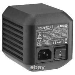 Adaptateur secteur AC pour flash stroboscopique professionnel à batterie AC400