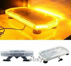 Barre lumineuse d'avertissement à LED clignotante ambre 12V pour véhicules de secours sur route, camion ou voiture.