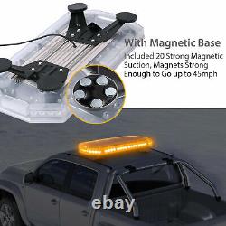 Barre lumineuse d'avertissement clignotante LED ambre 12V pour récupération de véhicules sur le toit de voiture ou de camion.
