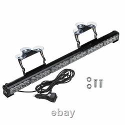 Barre lumineuse d'urgence 12V Ambre 27'' 24LED avec avertisseur de trafic clignotant