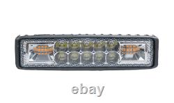 Barres lumineuses de travail à LED 10Pk Strobe Ambre & Blanc 16 LED's 4800lm 15cm 48Watt Flash
