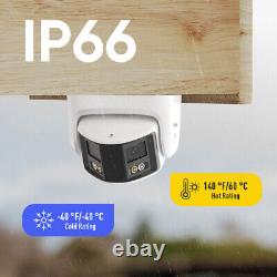Caméra IP ANNKE 6MP couleur avec conversation bidirectionnelle PoE CCTV, vue à 180°, détection humaine et de véhicules