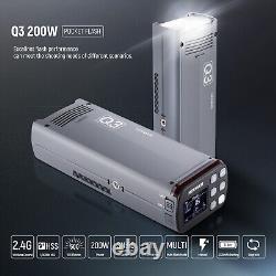Flash TTL NEEWER Q3 200Ws 2.4G 1/8000 HSS GN58 Monolight + Softbox
