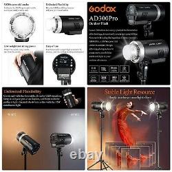Godox Ad300pro Outdoor Flash Strobe 300w Ttl 2.4g 1/8000 Hss Lampe De Poche 2600mah