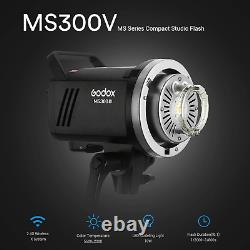 Godox MS300-V 300W GN58 2.4G 5800K Speedlite Strobe Light pour la photographie en studio.