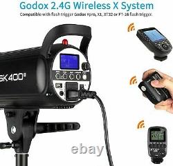 Godox Sk400ii 400ws Gn65 5600k 2.4g Sans Fil Studio Flash Strobe Light Uk Stock