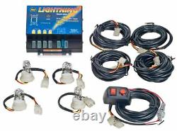 Kit Light Lightning 4 Outlet Strobe Clair, 6 Motifs Flash, 80 Watts