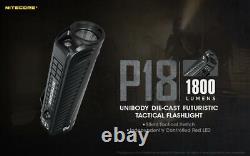 Lampe de poche tactique futuriste en aluminium moulé sous pression Nitcore P18 Unibody 1800 Lumens avec 1x
