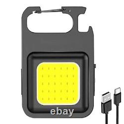 Lampe de travail portable rechargeable Mini COB LED 800LM avec porte-clés de poche