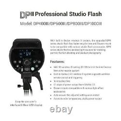 Lampe flash studio Godox DP800III 800W pour photographie de mariage et portrait.