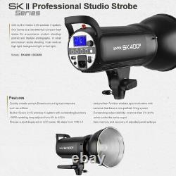 Royaume-Uni 1200w 3x Godox SK400II 400W 2.4G X Studio Flash Strobe Light Head pour mariage