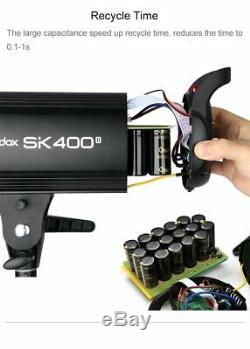 Uk 1200w 3x Godox De Sk400ii Photo Studio Strobe Flash Light + Le Plus Grand Softbox