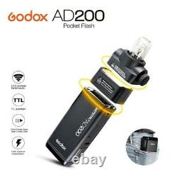 Uk Godox 2.4 Ttl Hss Deux Têtes Ad200 Flash+x1t-n+40x40 Softbox Kit Pour Nikon