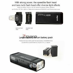 Uk Godox Ad200 Pocket Flash Light 2.4g Wireless X System+barn Door+color Filter