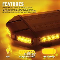 Xprite 18 Led Professional Furtif Low Profile Roof Top Strobe Light Amber Bar